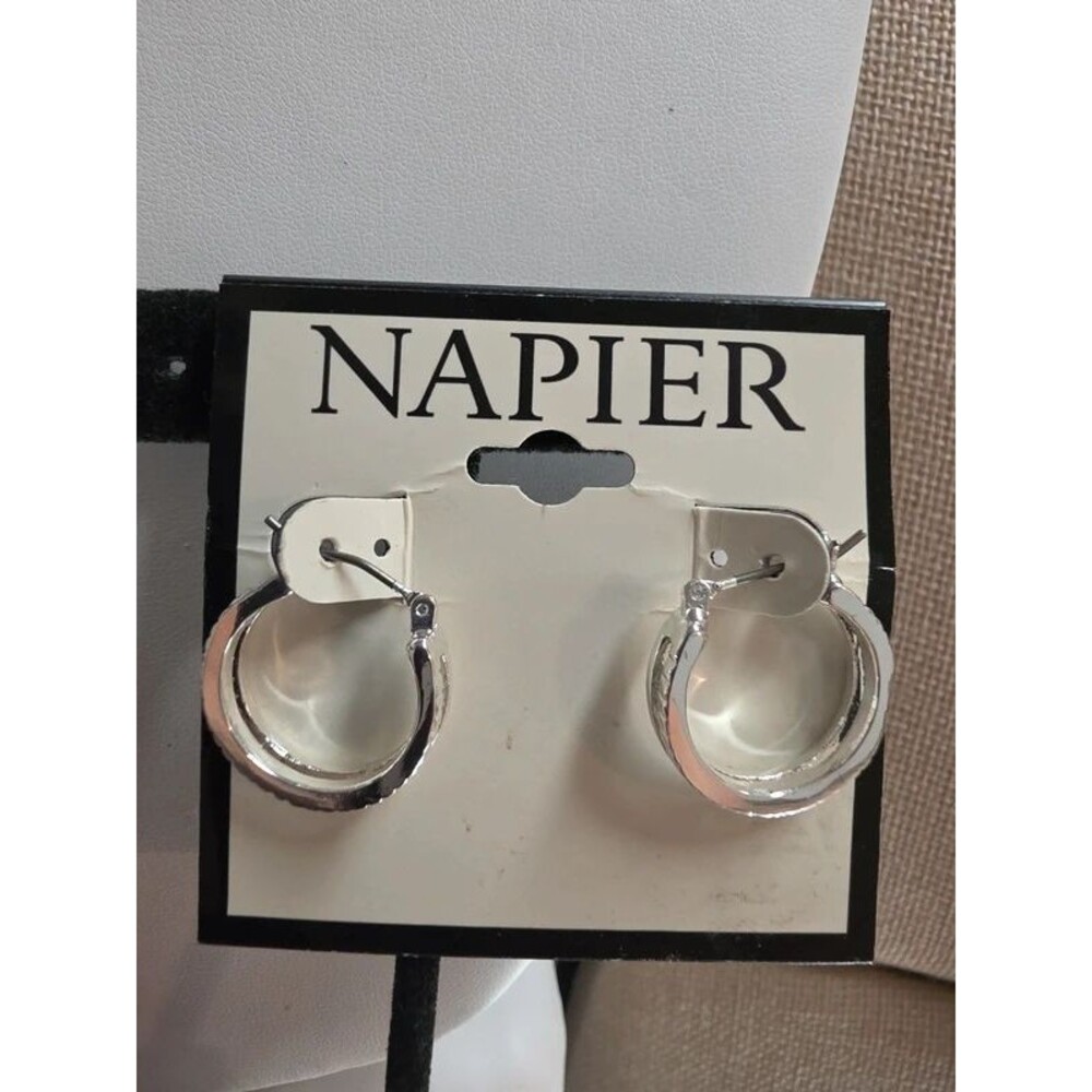 Napier silver-tone pierced hoop earrings
